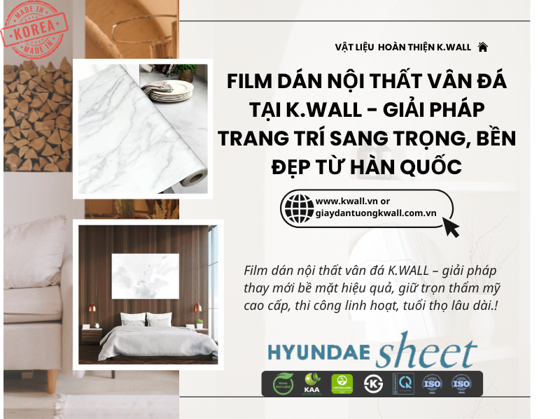 film dán nội thất vân đá tại K.wall