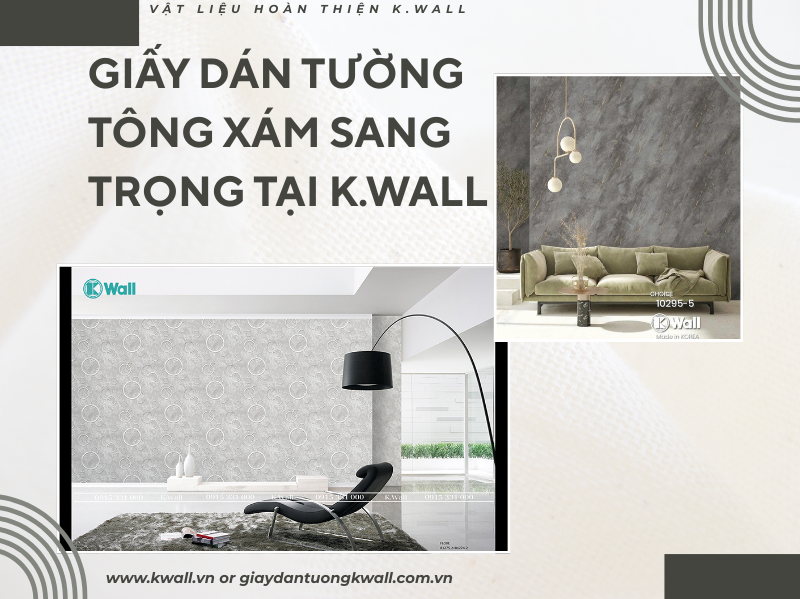 Giấy dán tường tông xám sang trọng tại K.wall