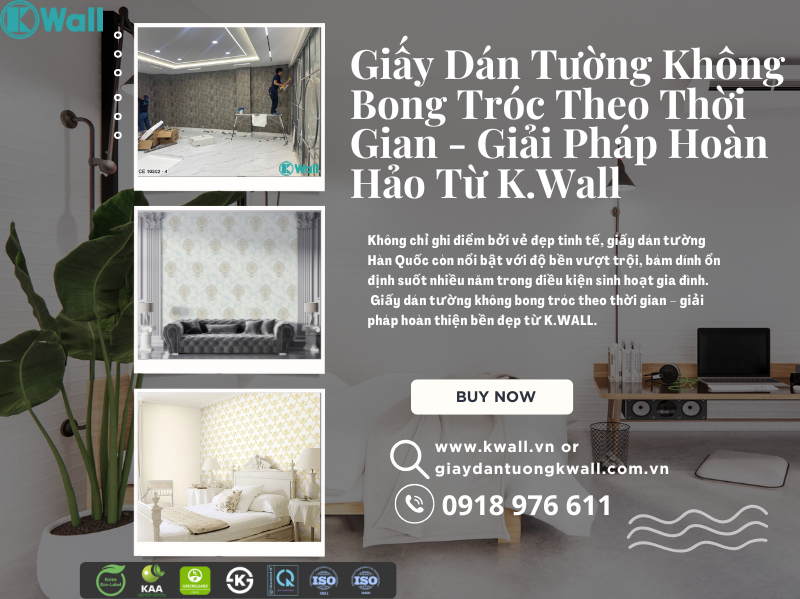 Giấy dán tường không bong tróc theo thời gian