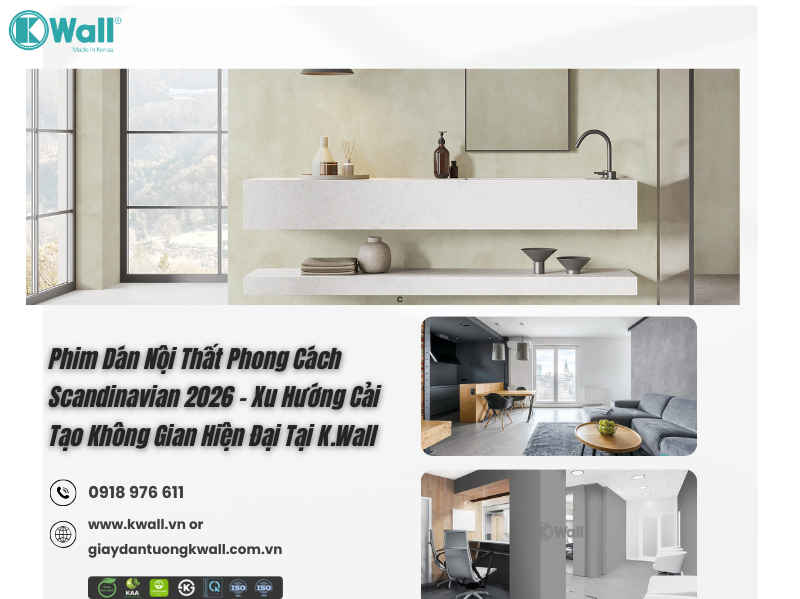 Phim dán nội thất phong cách Scandinavian 2026