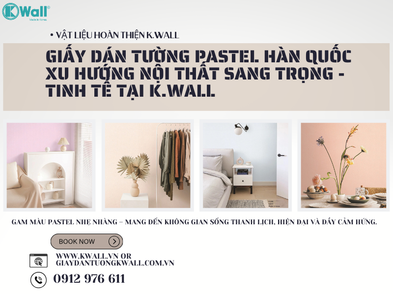 giấy dán tường pastel Hàn Quốc