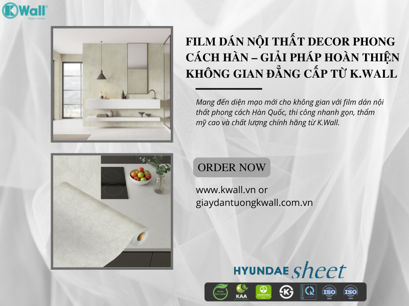 Film dán nội thất decor phong cách Hàn
