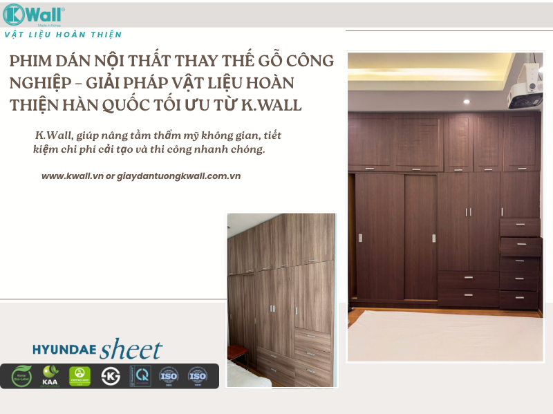 Phim dán nội thất thay thế gỗ công nghiệp