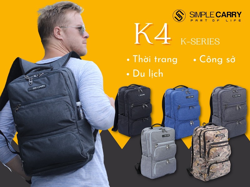 Balo đựng laptop đa năng Simplecarry K4 du lịch