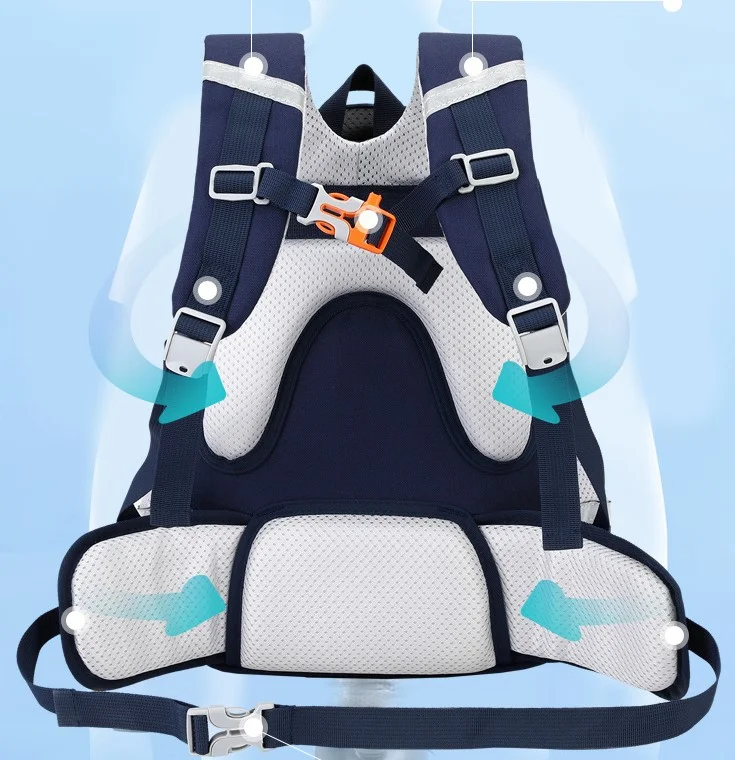 Balo học sinh chống gù BEISITE kèm đai hình thú dep6