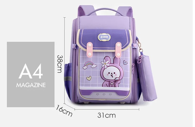 Balo tiểu học ZIHE hoạ tiết hình thú 3D đẹp