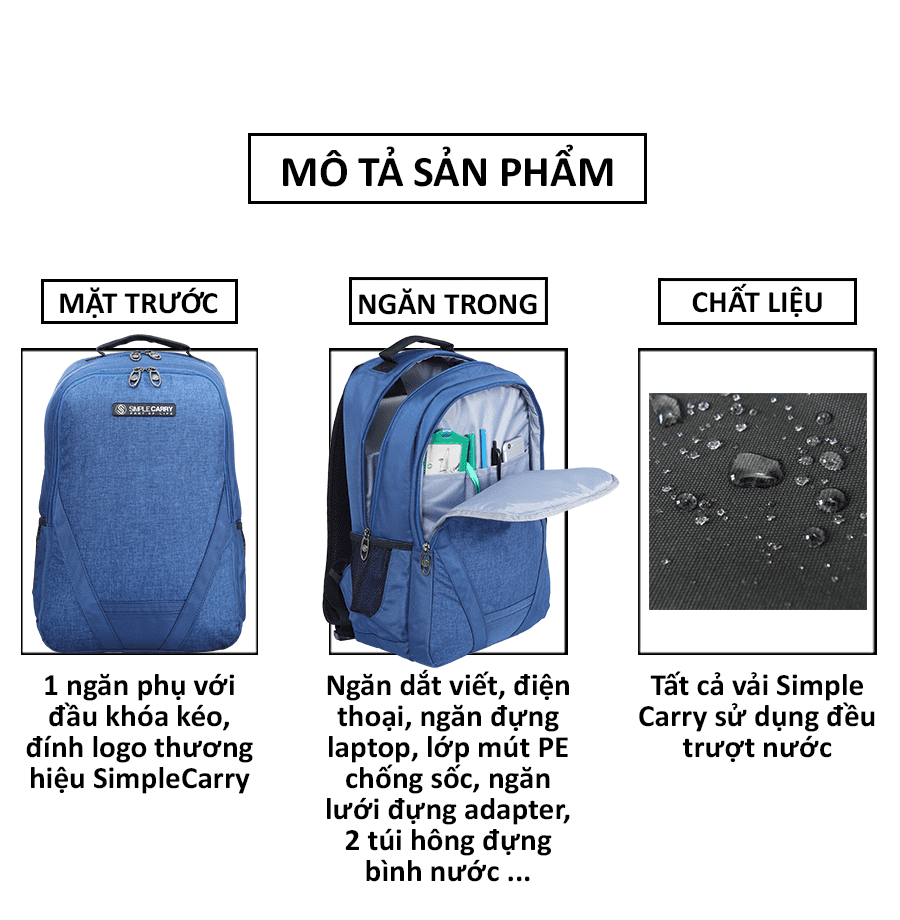 Balo laptop đa năng Simplecarry B2B02 đẹp2