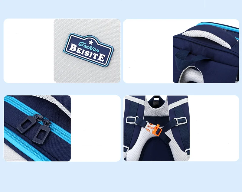 Balo học sinh chống gù BEISITE kèm đai hình thú dep3