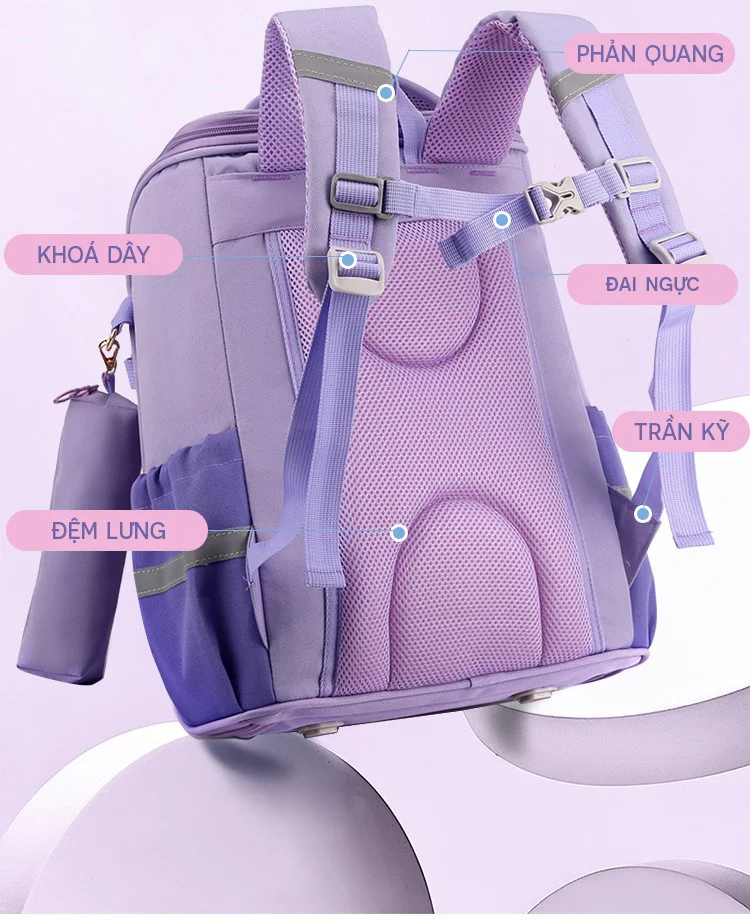 Balo tiểu học ZIHE hoạ tiết hình thú 3D dep4