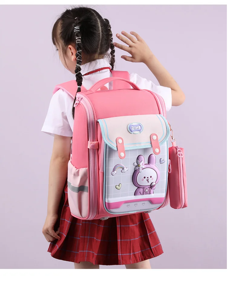 Balo tiểu học ZIHE hoạ tiết hình thú 3D đẹp2