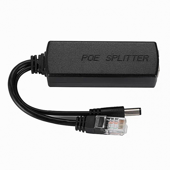 Dây PoE Splitter chân tròn (màu đen) 48V-12V2a
