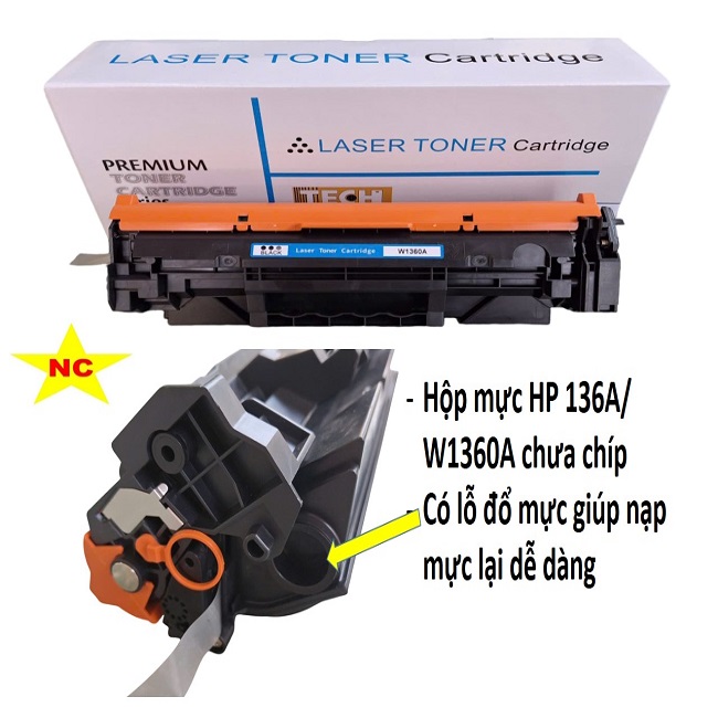 Hộp mực 136A không chíp Ecolife