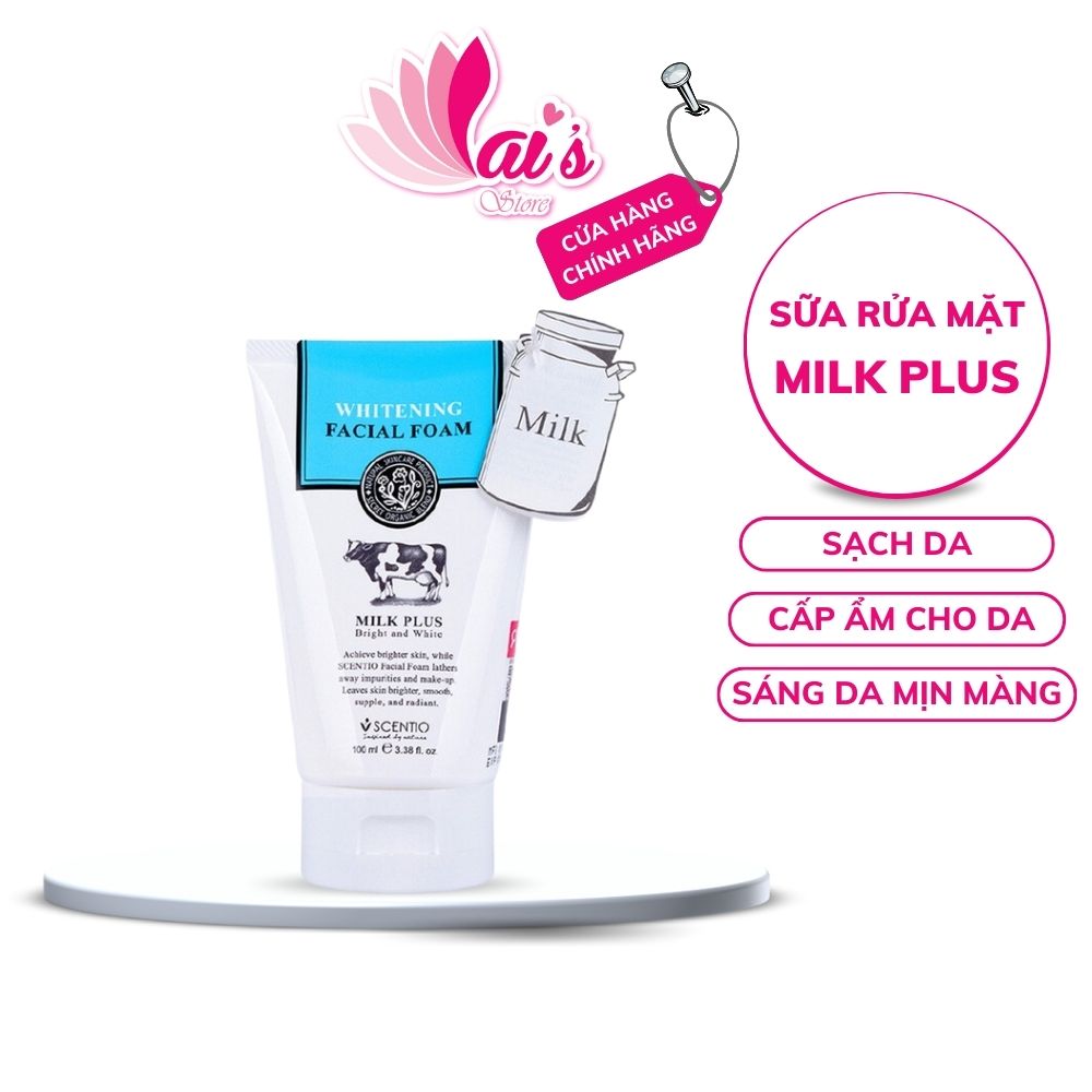 Sữa Rửa Mặt Trắng Da Sữa Bò Scentio Milk Plus Beauty Buffet Thái Lan Tạo Bọt Dưỡng Trắng, Trẻ Hoá Da