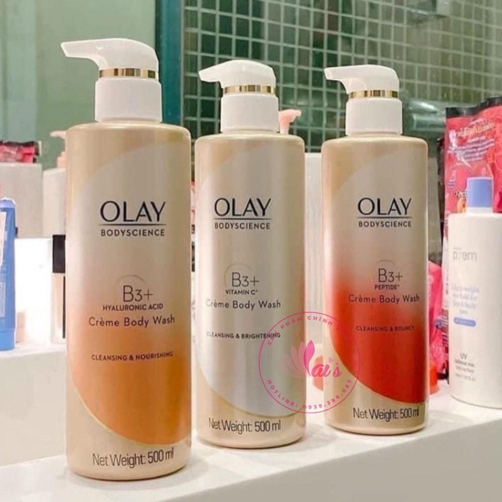 Sữa Tắm Olay B3 Thái Lan Vitamin C / Peptide / Hyaluronic Axid 500ml