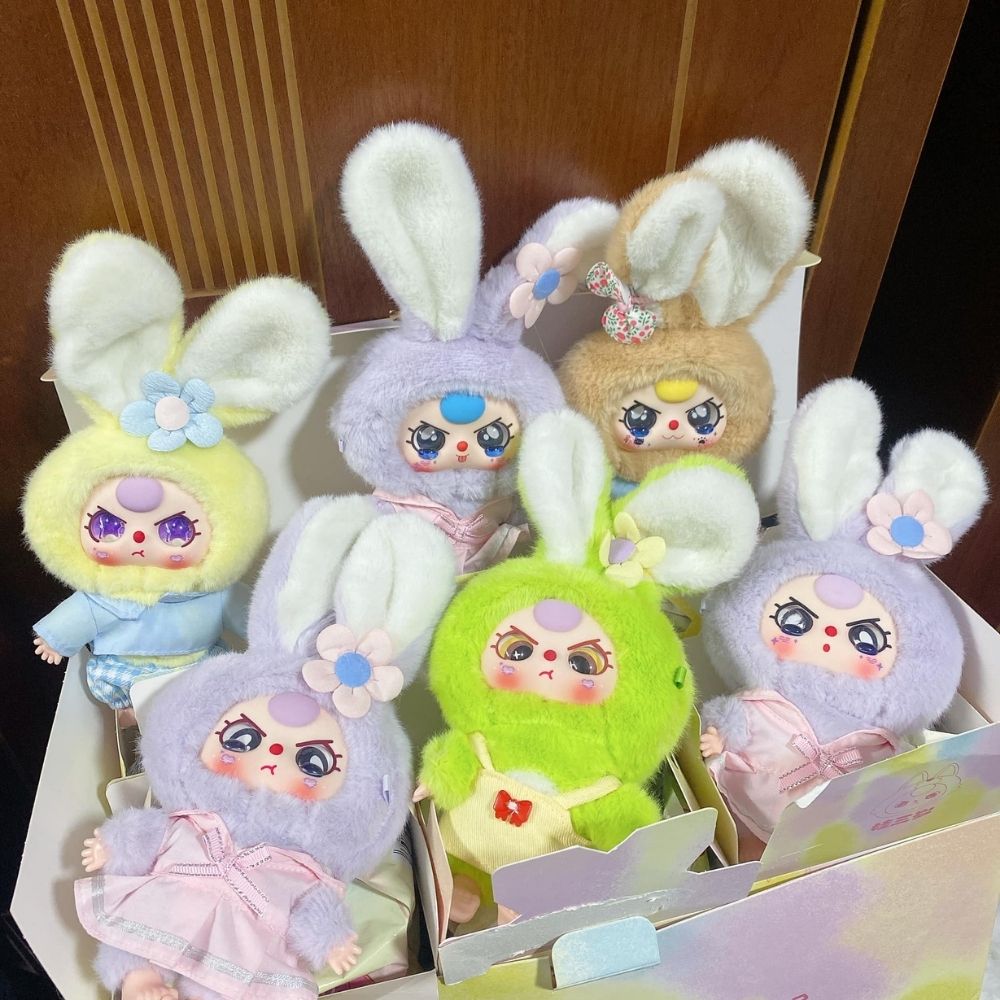 Baby Three Bunny Macaron Blindbox Hộp Mù Ngẫu Nhiên Búp Bê Mô Hình Đồ Chơi Trang Trí Quà Tặng