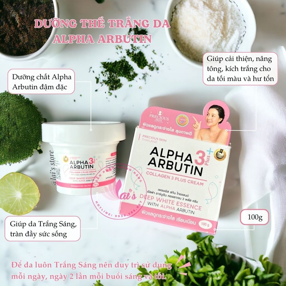 Kem Dưỡng Trắng Da Body Alpha Arbutin 3 Plus Collagen Cream Thái Lan 100ml
