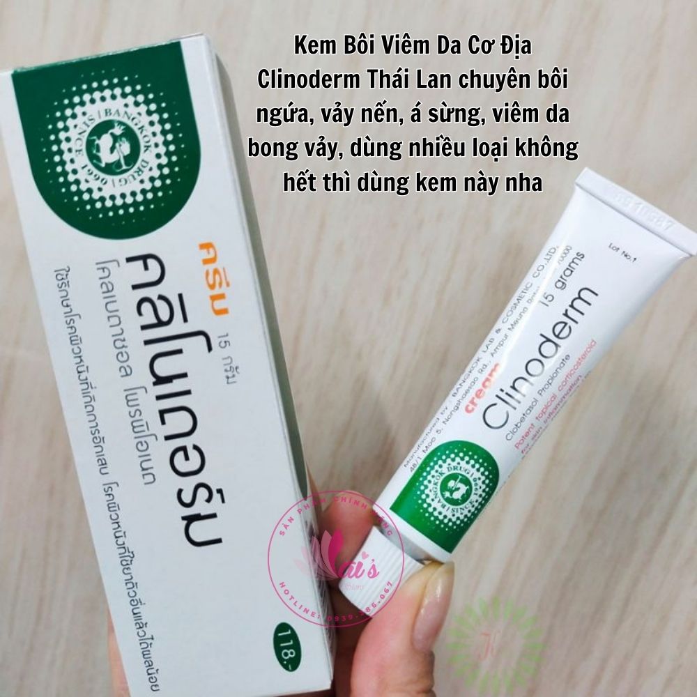 Kem Bôi Ngứa Vảy Nến Thái Lan Clinoderm Cream 15g Viêm Da Cơ Địa, Tổ Đỉa