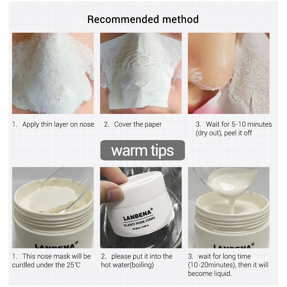 Mặt Nạ Lột Mụn LANBENA 30g Tặng 60 Giấy Lột Mụn Loại Bỏ Mụn Đầu Đen Hiệu Quả