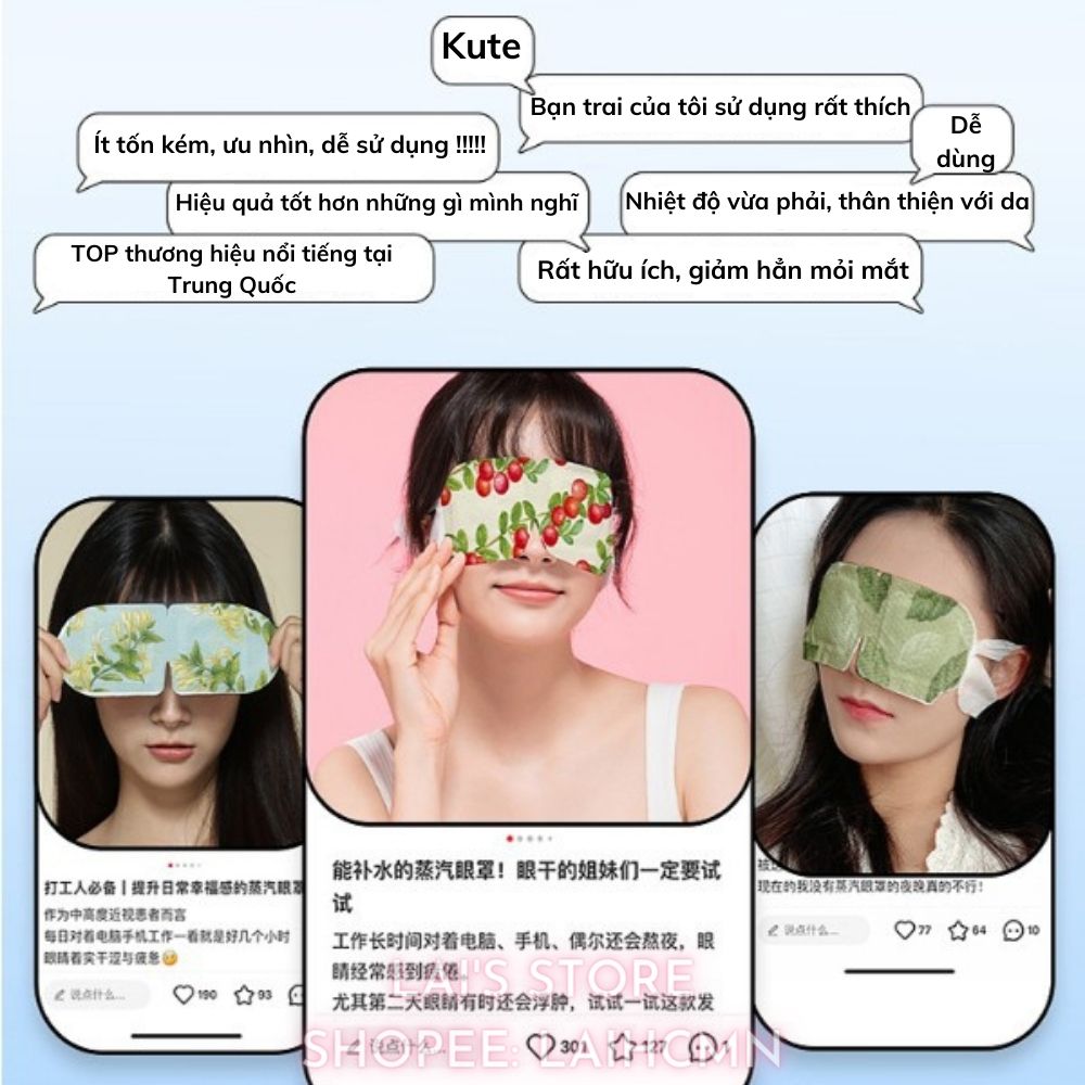 Hộp 10 Miếng Mặt Nạ Mắt Nóng Thảo Dược WECAN Giúp Thư Giãn Mắt