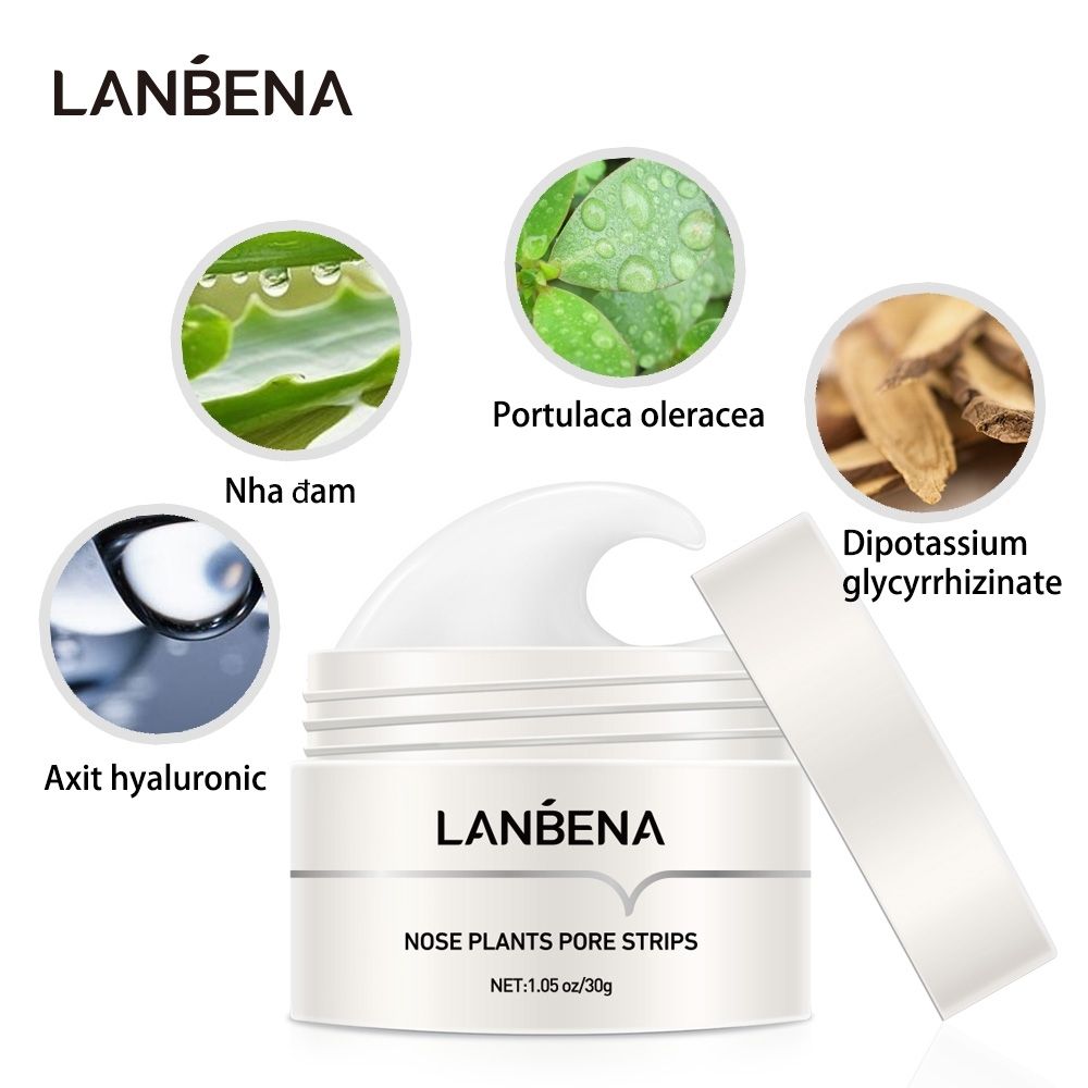 Mặt Nạ Lột Mụn LANBENA 30g Tặng 60 Giấy Lột Mụn Loại Bỏ Mụn Đầu Đen Hiệu Quả