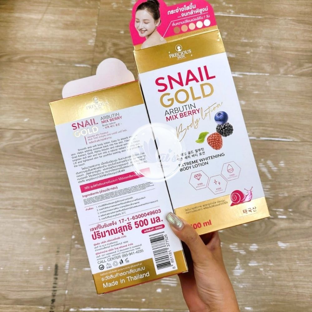 Sữa Dưỡng Thể Trắng Da Snail Gold Arbutin Mix Berry Body Lotion Precious Skin Thailand 500ml