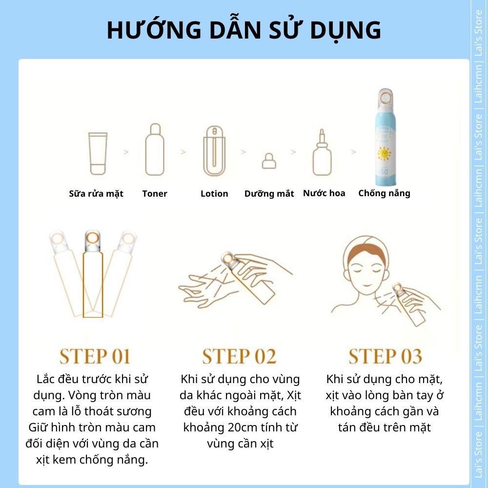 Xịt Chống Nắng Toàn Thân Shi Liluo SPF50+ PA+++ 150ml Bảo Vệ Da Chống Tia UV