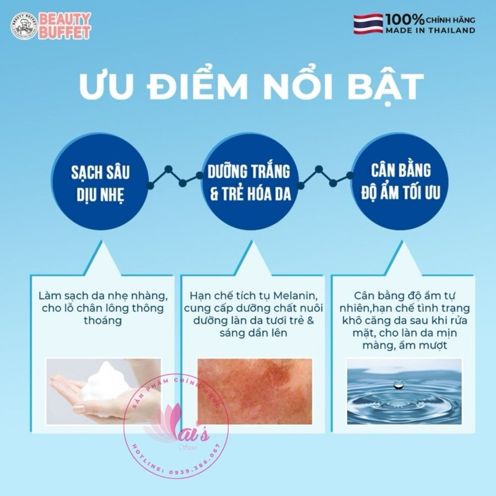 Sữa Rửa Mặt Trắng Da Sữa Bò Scentio Milk Plus Beauty Buffet Thái Lan Tạo Bọt Dưỡng Trắng, Trẻ Hoá Da