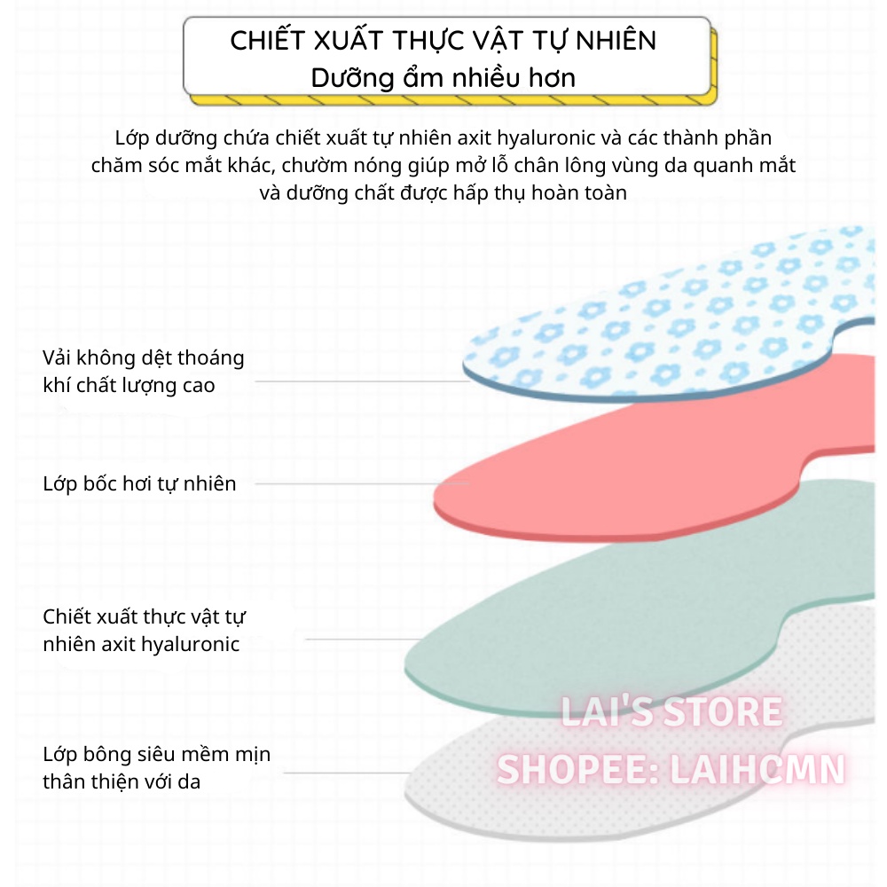 Combo 10 Miếng Mặt Nạ Mắt Nóng Meibu Xông Hơi Mắt Chườm Nóng Giúp Giảm Mỏi Mắt