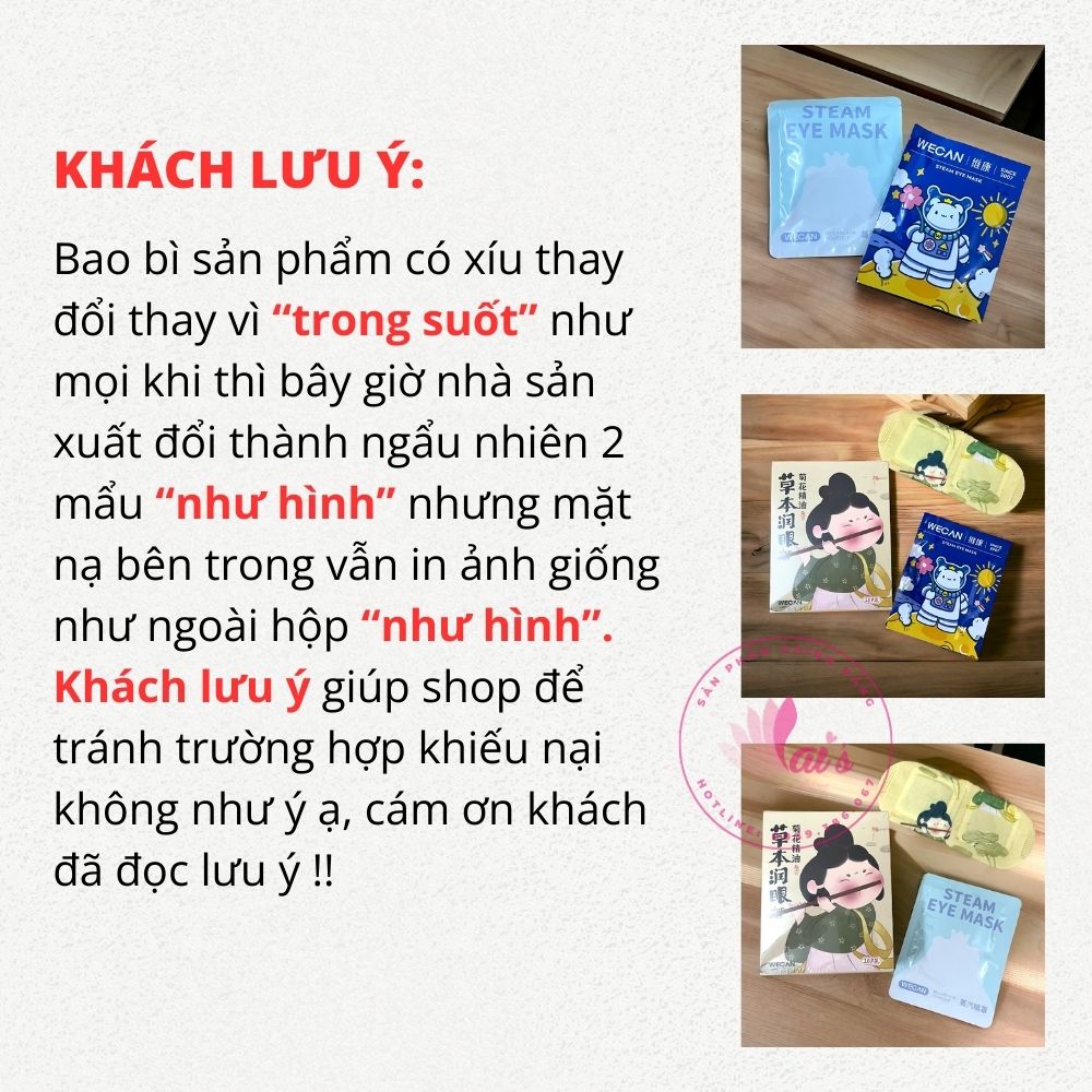 Hộp 10 Miếng Mặt Nạ Mắt Nóng Thảo Dược WECAN Giúp Thư Giãn Mắt