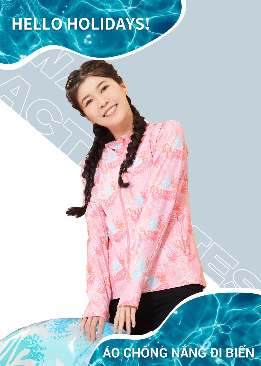 Áo khoác chống nắng nữ đi biển UV100 AA24049
