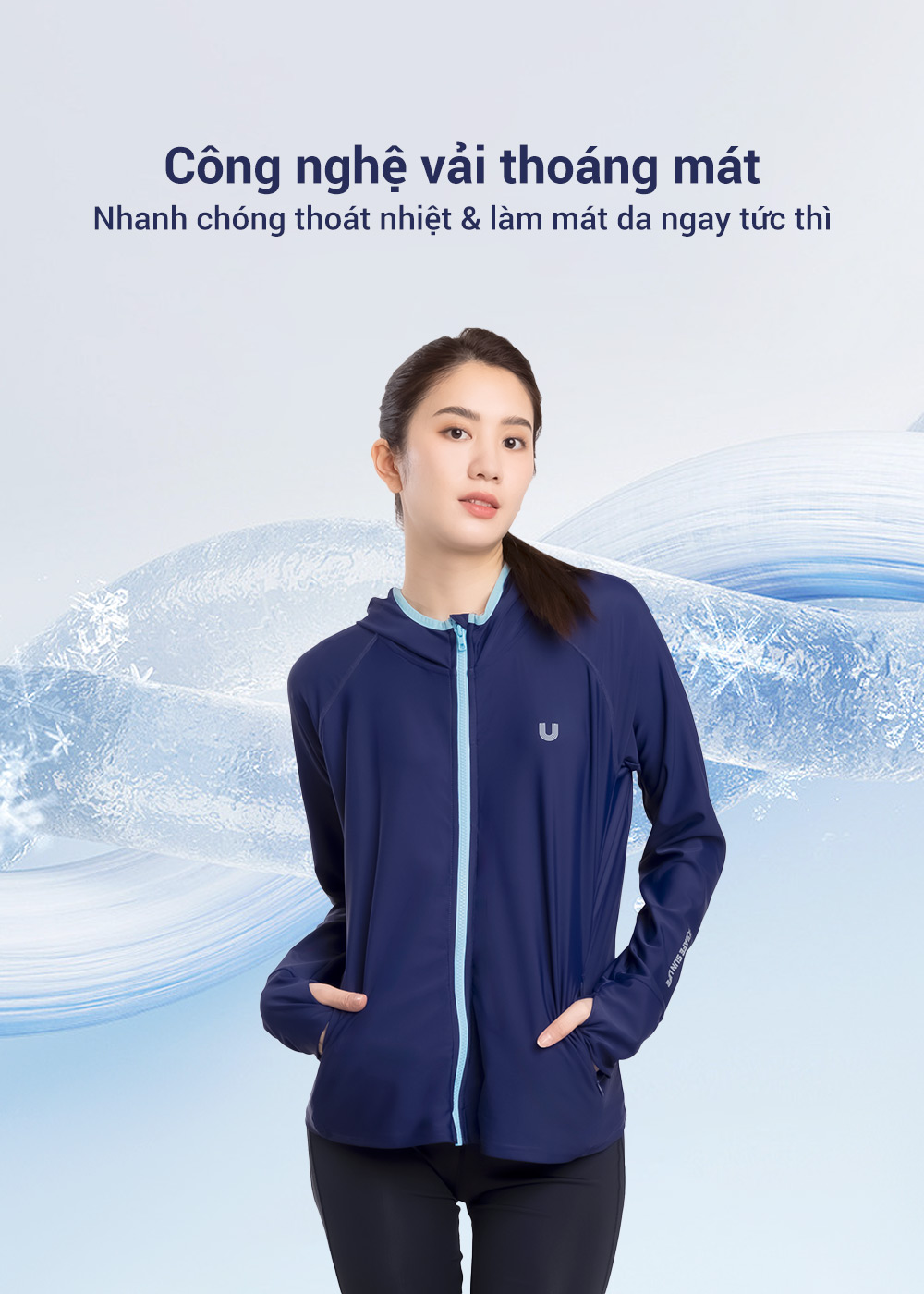 Áo khoác chống nắng nữ đi biển UV100 AA24049