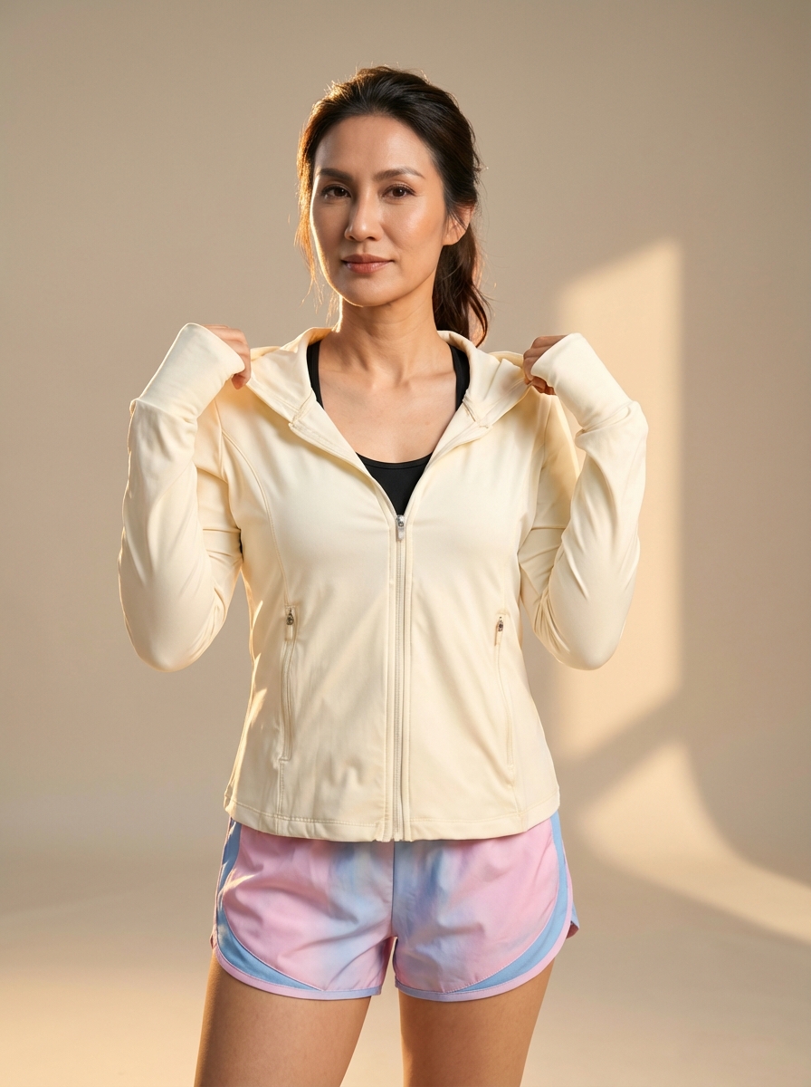 UPF100 | Áo khoác chống nắng nữ thể thao ôm body WJ25001 thấm hút mồ hôi & kháng khuẩn