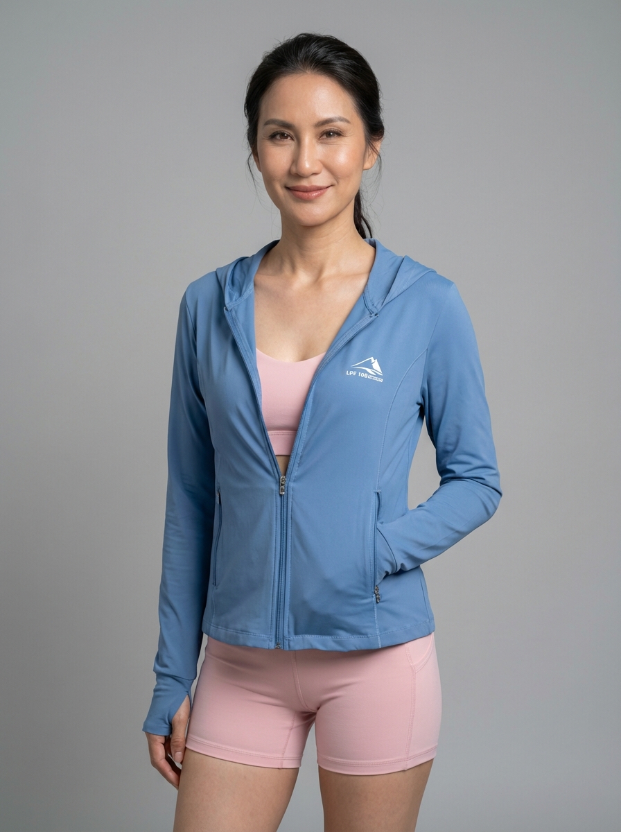 UPF100 | Áo khoác chống nắng nữ thể thao ôm body WJ25001 thấm hút mồ hôi & kháng khuẩn