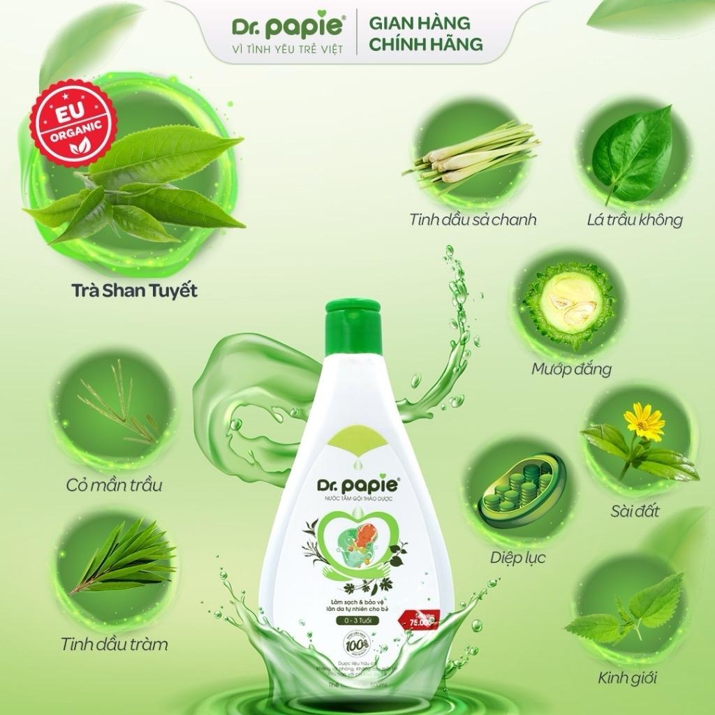 Nước tắm gội thảo dược Dr.Papie chai lớn 500ml