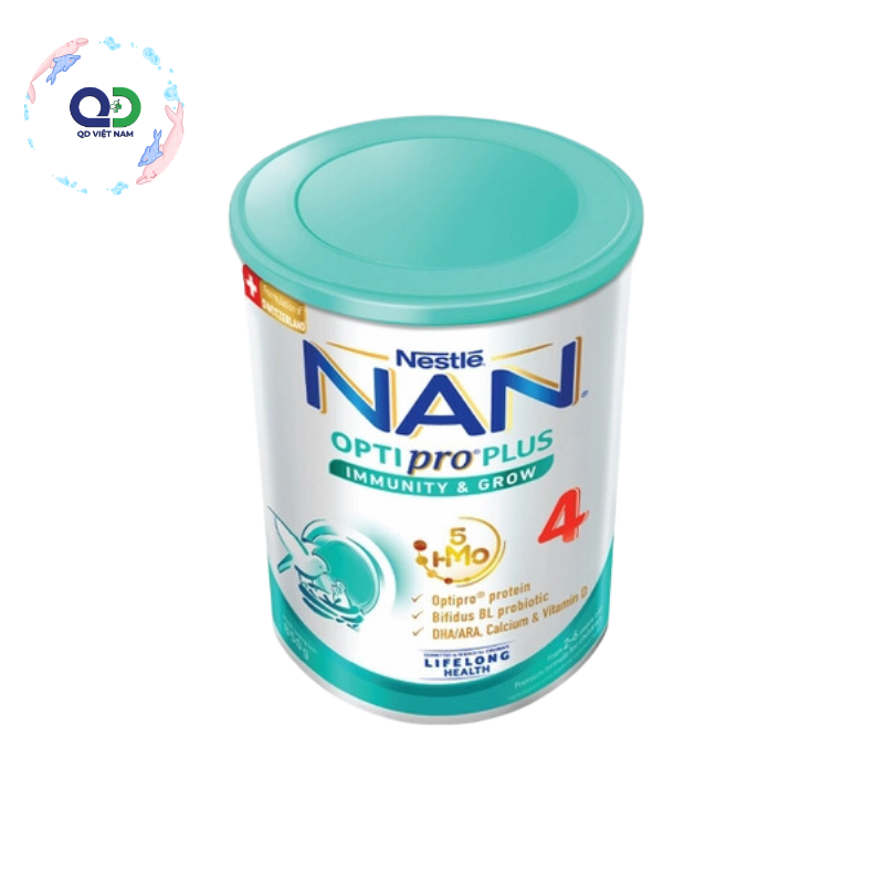 Sữa bột Nan Optipro Plus 4 850g hàng nhập khẩu sản xuất tại Singapore
