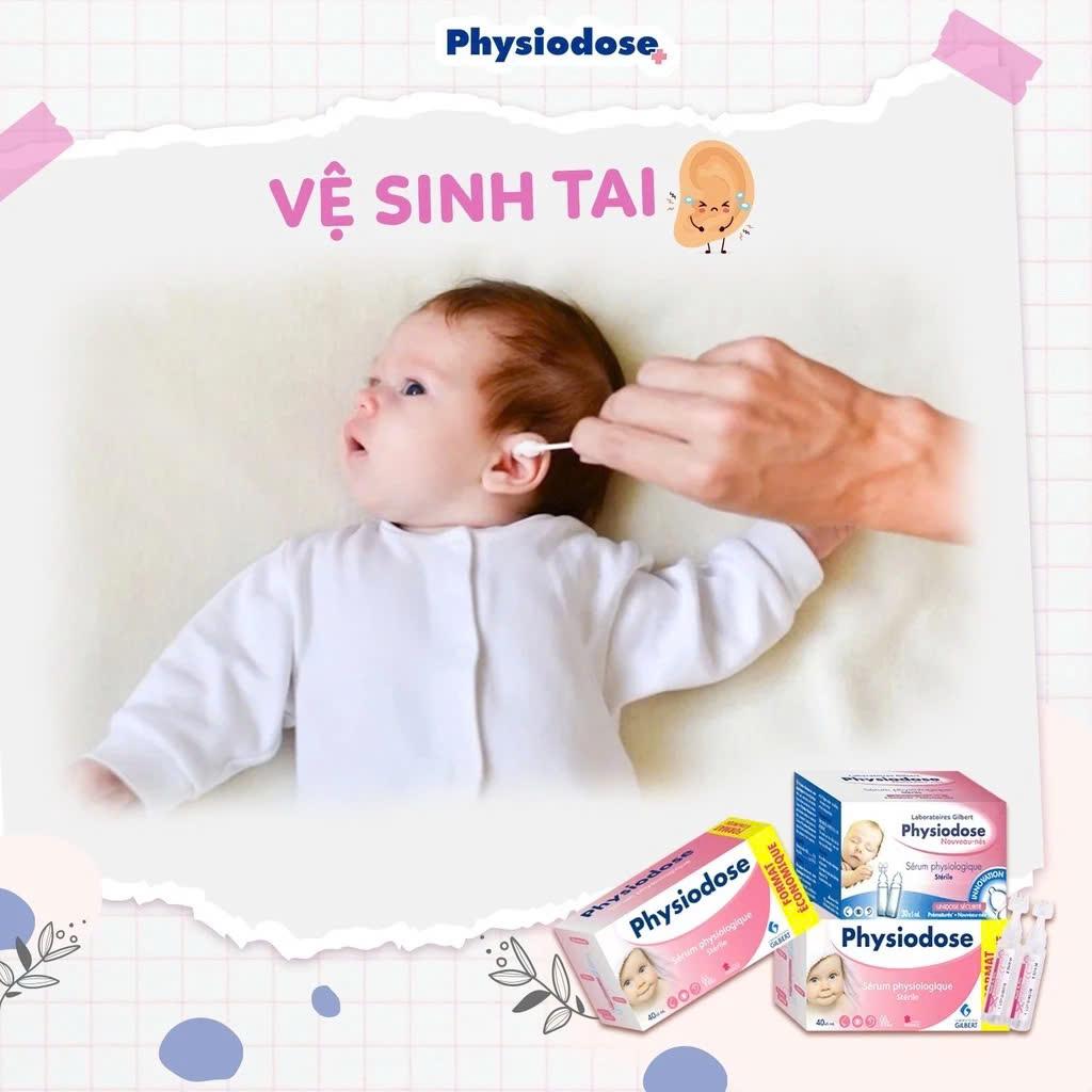 (MUA 2 TẶNG 5 ỐNG NƯỚC MUỐI) Nước muối Physiodose nội địa  cho bé (40 ống x 5ml)