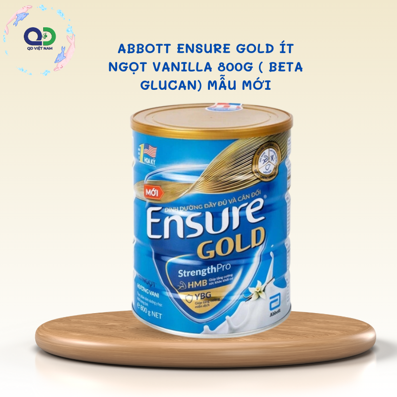 Abbott Ensure Gold ít ngọt Vanilla 850g ( Beta Glucan)