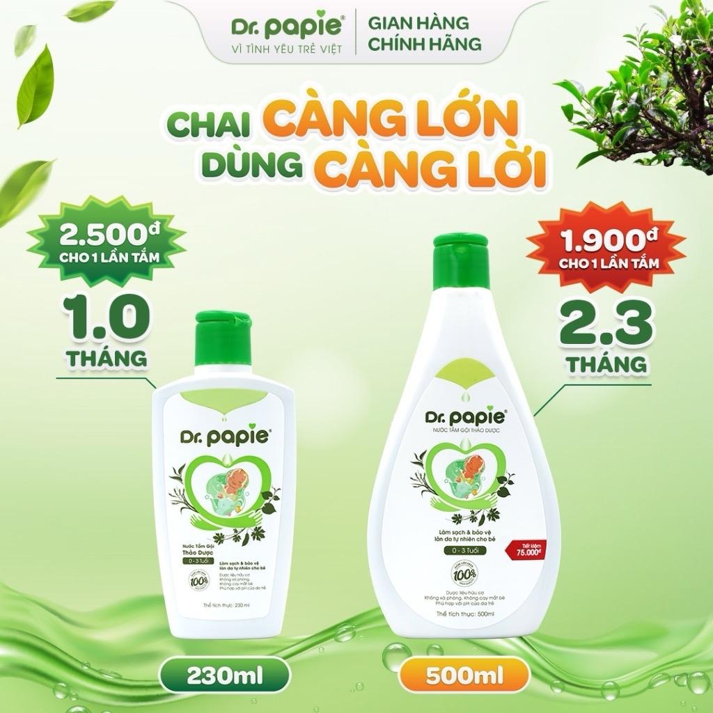 Nước tắm gội thảo dược Dr.Papie chai lớn 500ml