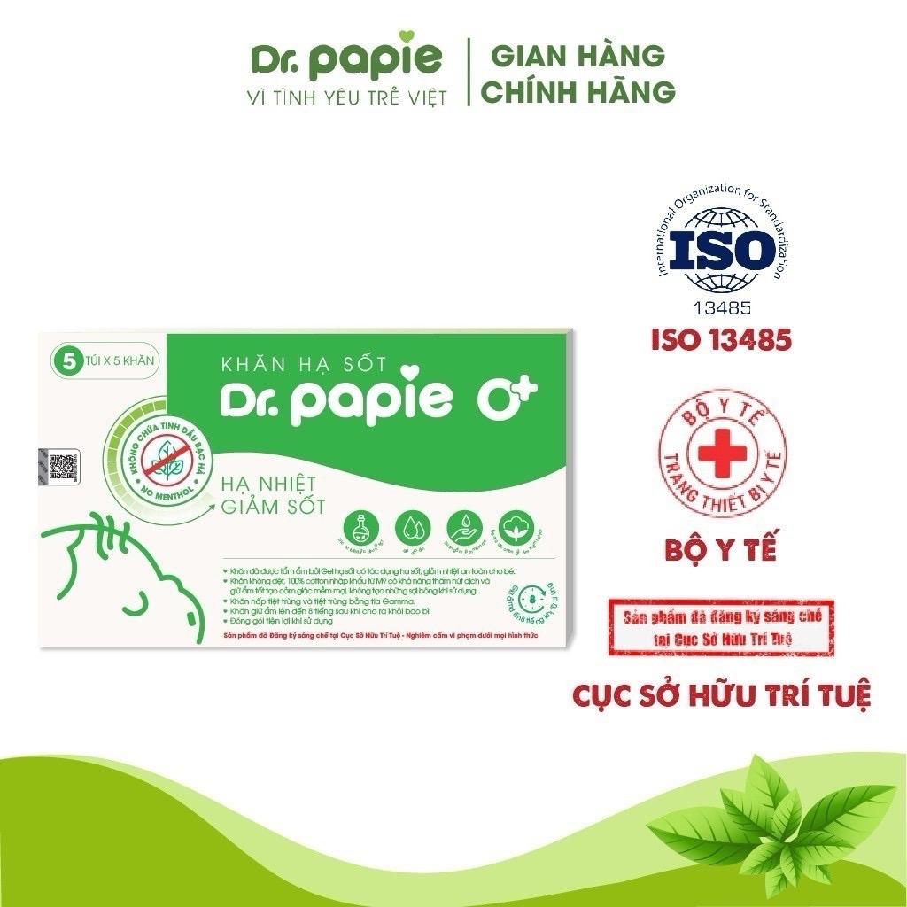 Khăn hạ sốt Dr.Papie 0+ (25 khăn)