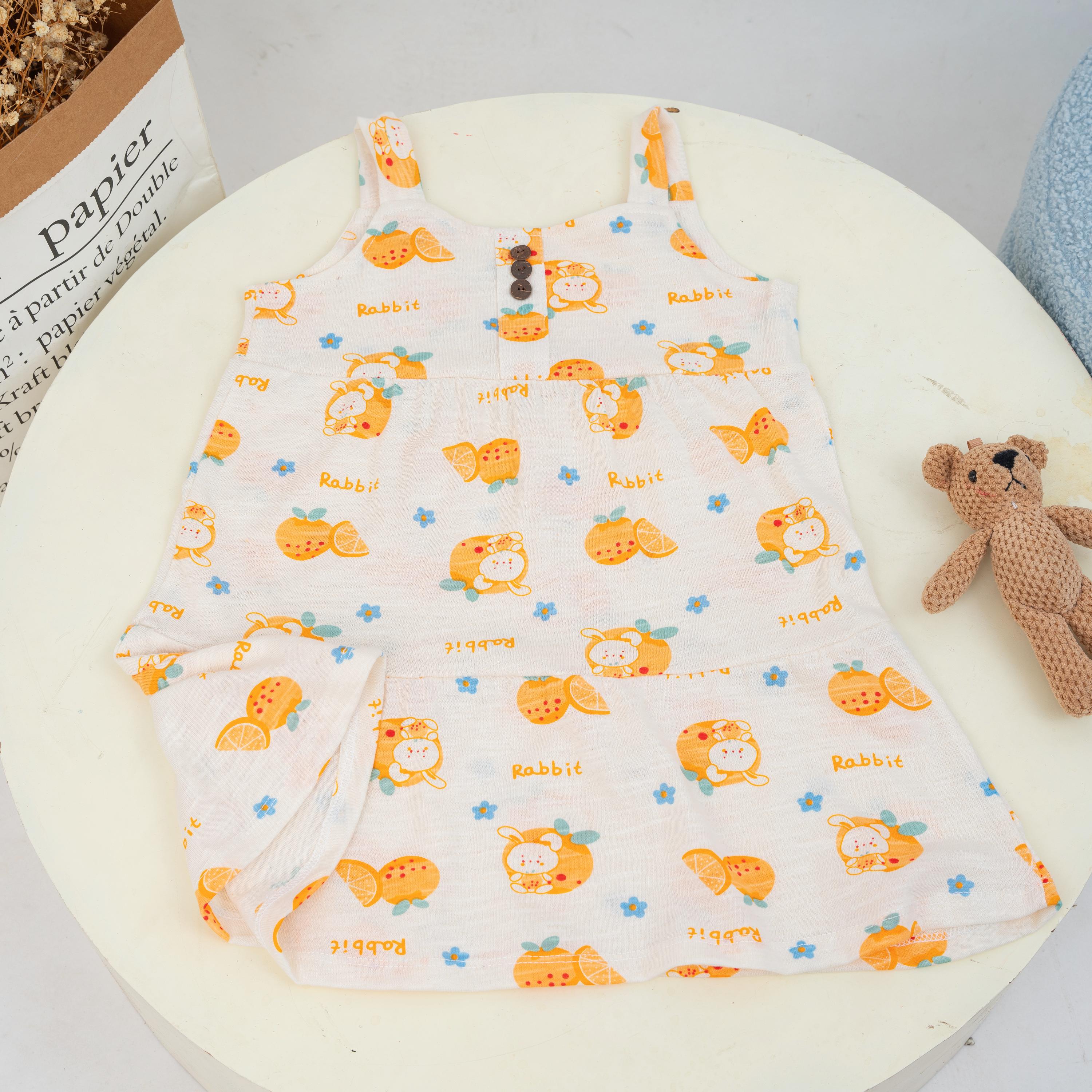 Đầm dây hai tầng DORE VDR004 cho bé gái từ 1 đến 5 tuổi chất liệu cotton mềm mịn thoáng mát