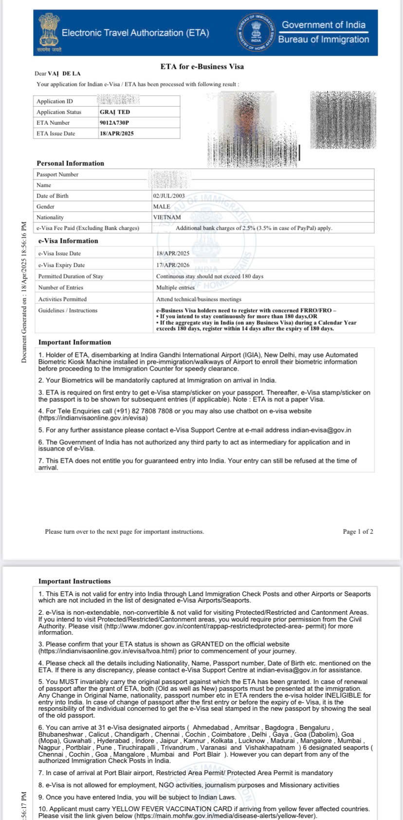 Hồ sơ và Thủ tục Xin Visa Du Lịch Ấn Độ Mới Nhất