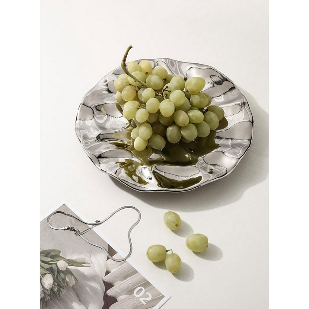 Khay tròn lượn sóng trang trí