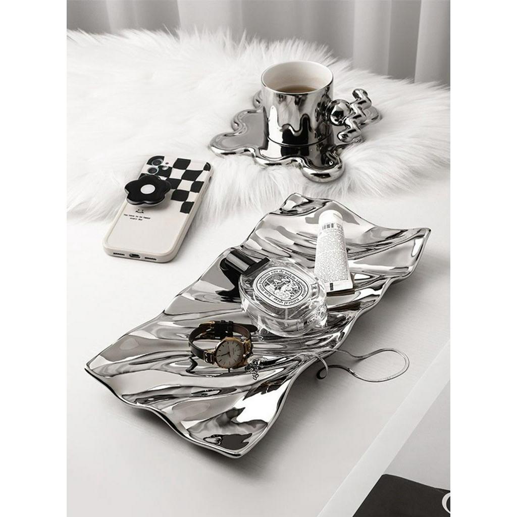 Khay lượn sóng trang trí chữ nhật