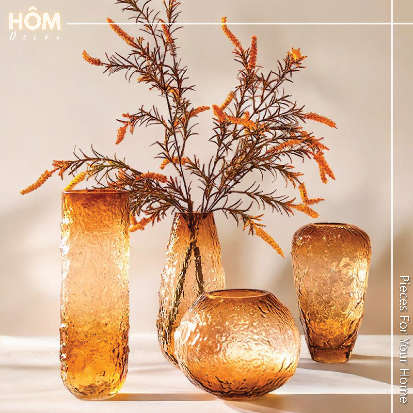 Bình hoa thủy tinh hổ phách