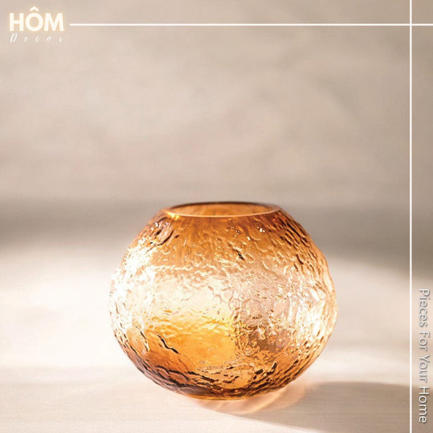 Bình hoa thủy tinh hổ phách