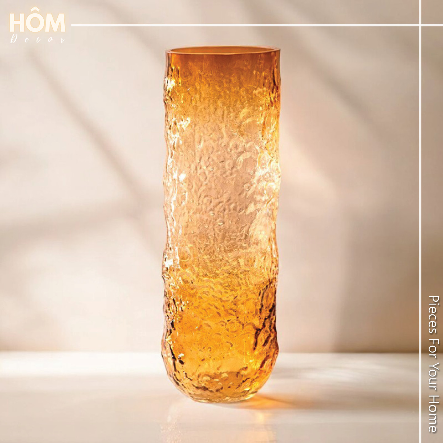 Bình hoa thủy tinh hổ phách