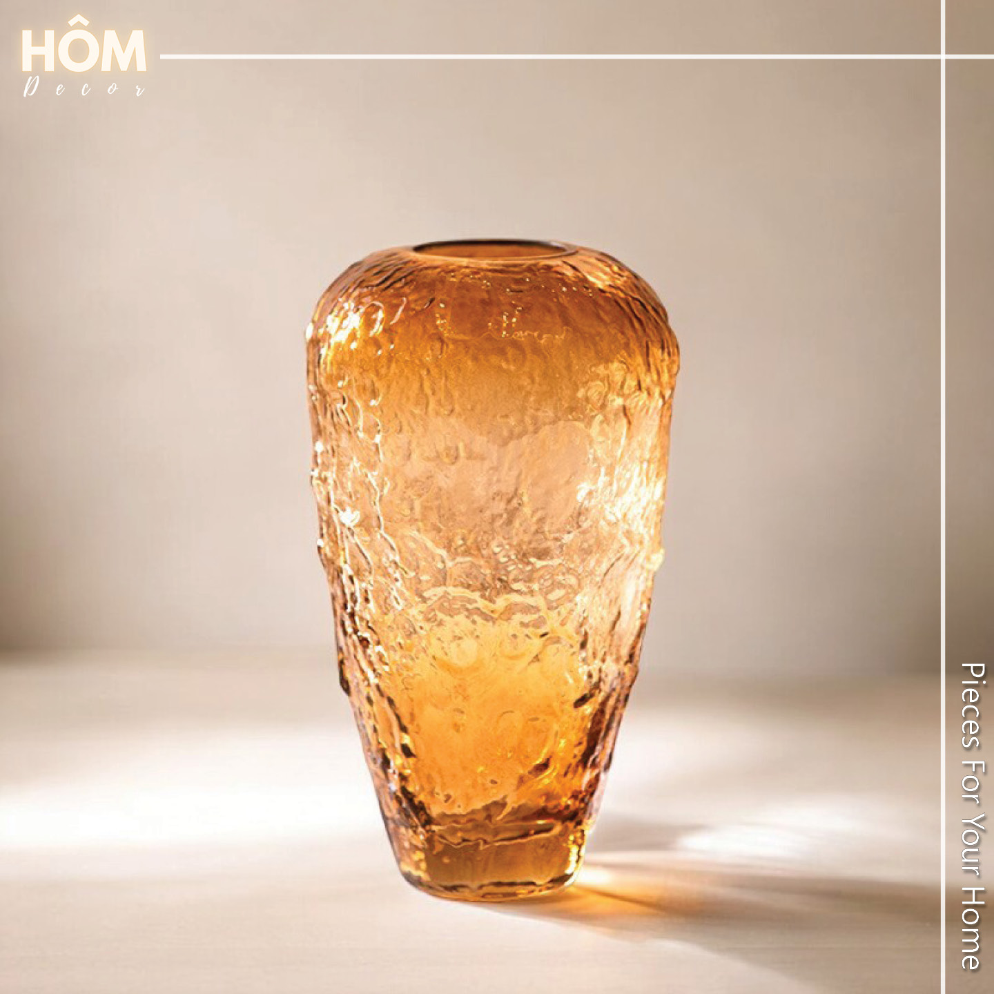 Bình hoa thủy tinh hổ phách