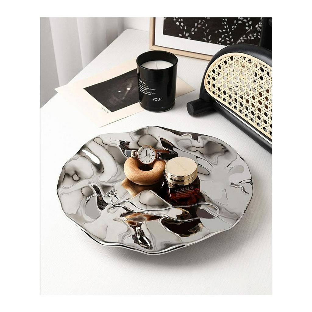 Khay tròn lượn sóng trang trí