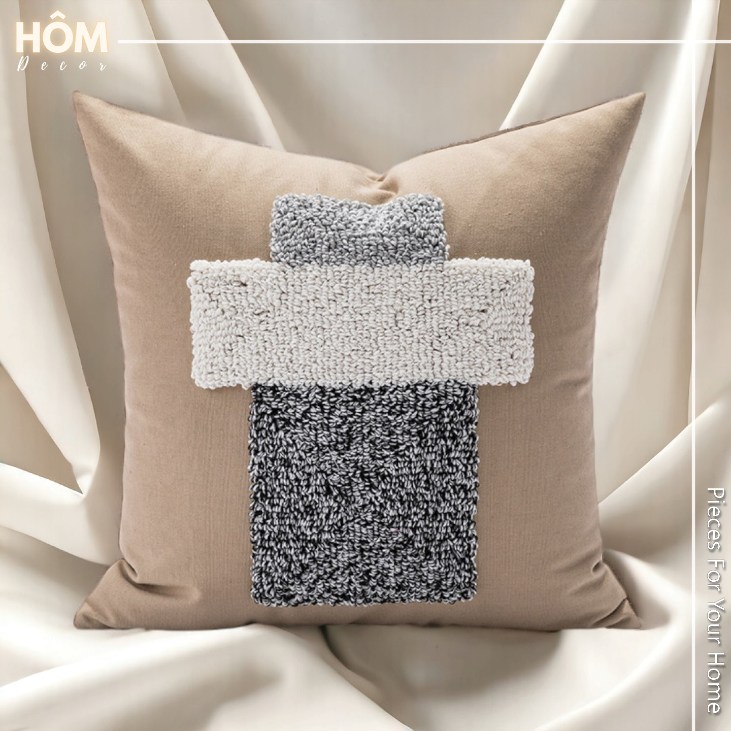 Gối trang trí cao cấp mix lông cừu