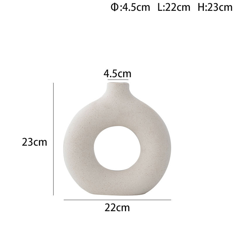 Bình gốm hình bánh Donut